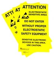 Hard To Miss! JEDEC-14 style Double Sided ESD Warning Signs Alert Personnel