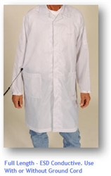 ElectraWear Full Length ESD Lab Coat Provides Advanced Conductivity and Ultimate Static Control